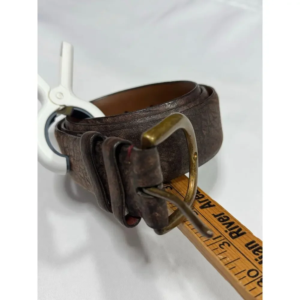 TORINO U.S.A. Brown Leather Alligator Embossed Belt size 36